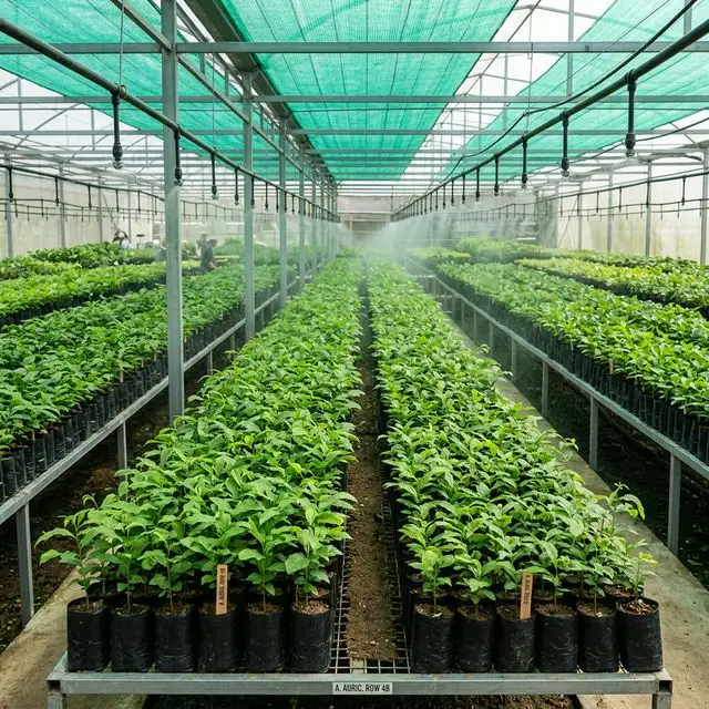 Vườn ươm keo lai giâm hom — hệ thống phun sương tự động, Đồng Nai